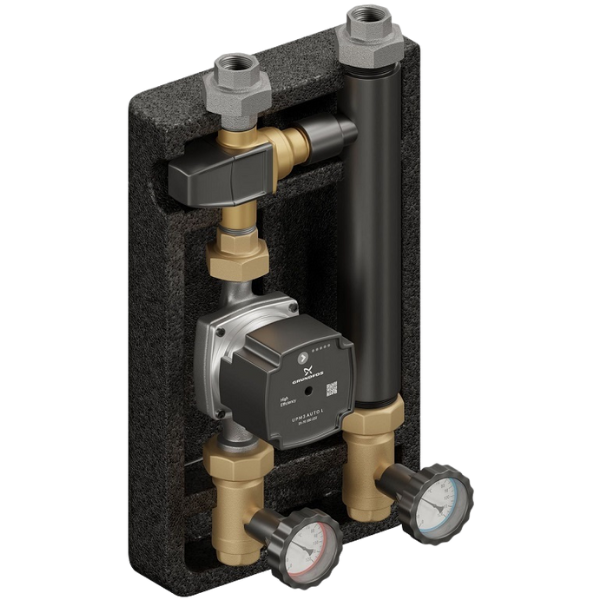 Grupa pompowa termostatyczna PRO DN25 z zaworem VTA 322 ESBE i pompą obiegową 25/7 230 V Grundfos Elterm 629370