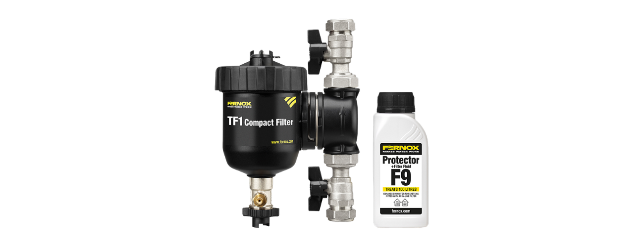Fernox TF1 Compact Filter 3/4" + Protector+ Filter Fluid F9 – zestaw 62761