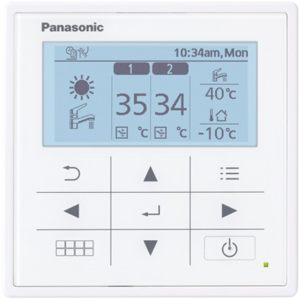 Panel sterowania Aquarea HP H — menu i parametry pracy