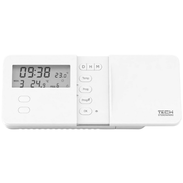 Wyświetlacz LCD regulatora Tech T-9.1 z widocznym harmonogramem