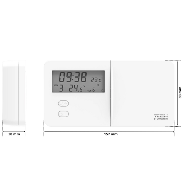 Schemat podłączenia bezprzewodowego regulatora Tech