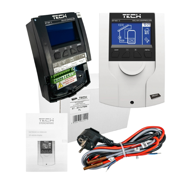 ST‑401N PWM – czujnik kolektora i zasobnika, sterowanie pompą główną układu solarnego