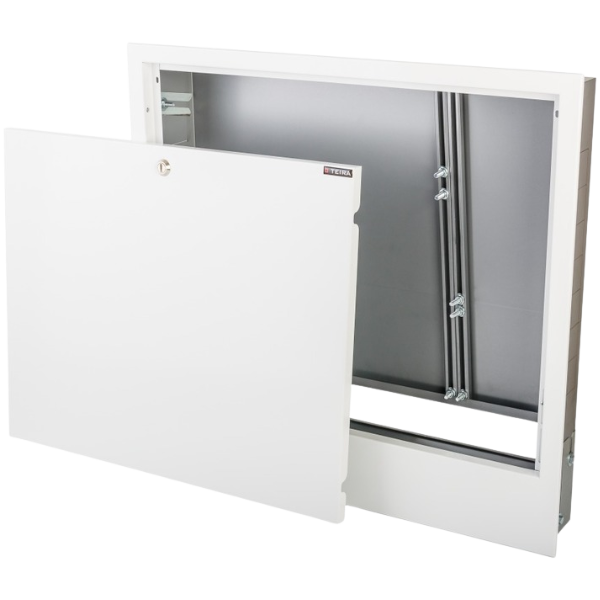 Szafka do rozdzielacza TEIRA ORP‑1 – front malowany proszkowo, zamek monetowy/śrubokręt