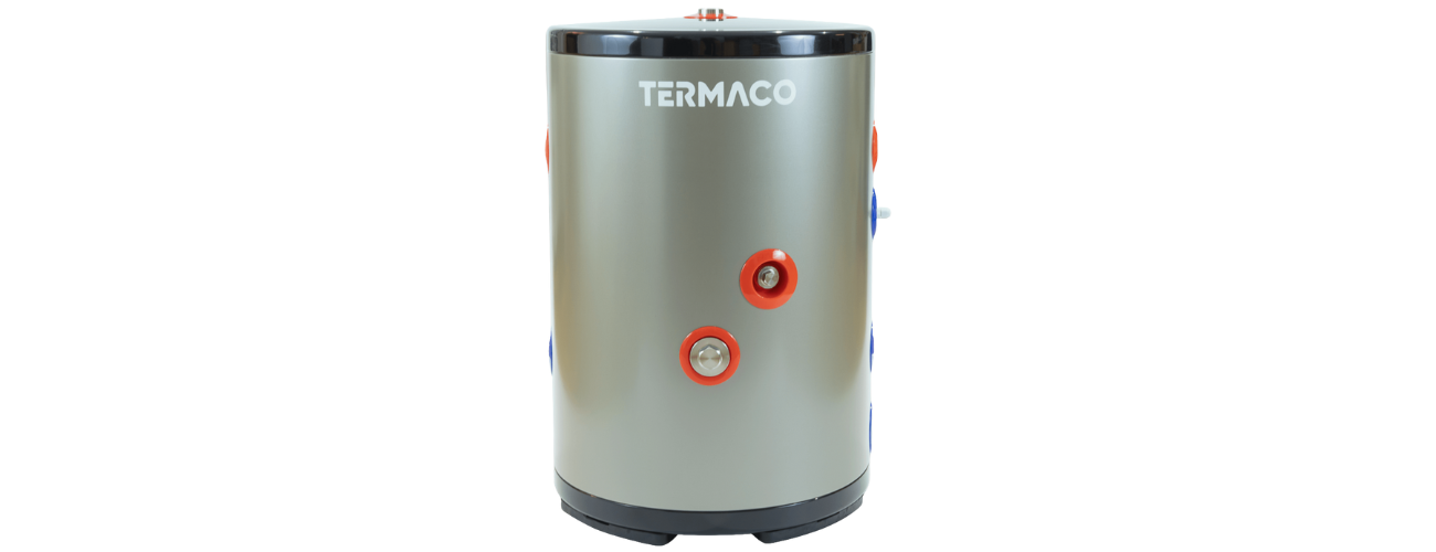 TERMACO SSB‑50U – zbiornik buforowy INOX 50 l bez wężownicy, ścienny, 4×5/4″, ErP A