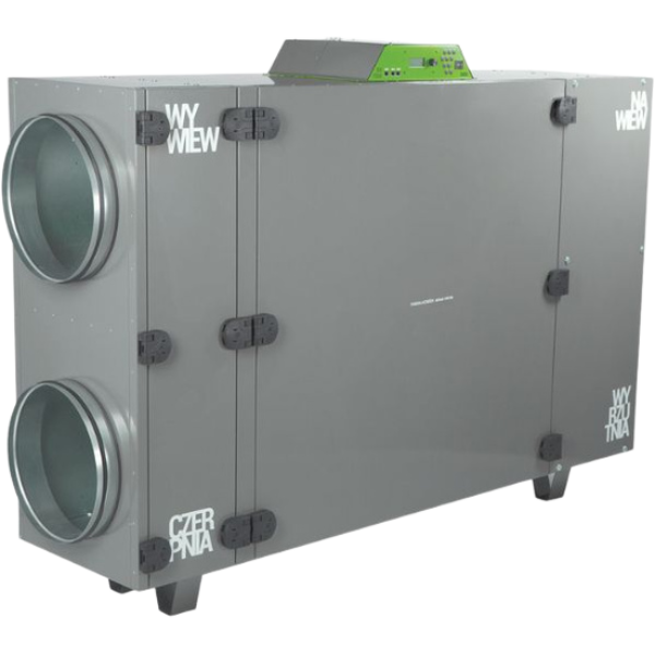 Wnętrze rekuperatora AirPack 1850f Energy+ z przeciwprądowym wymiennikiem ciepła