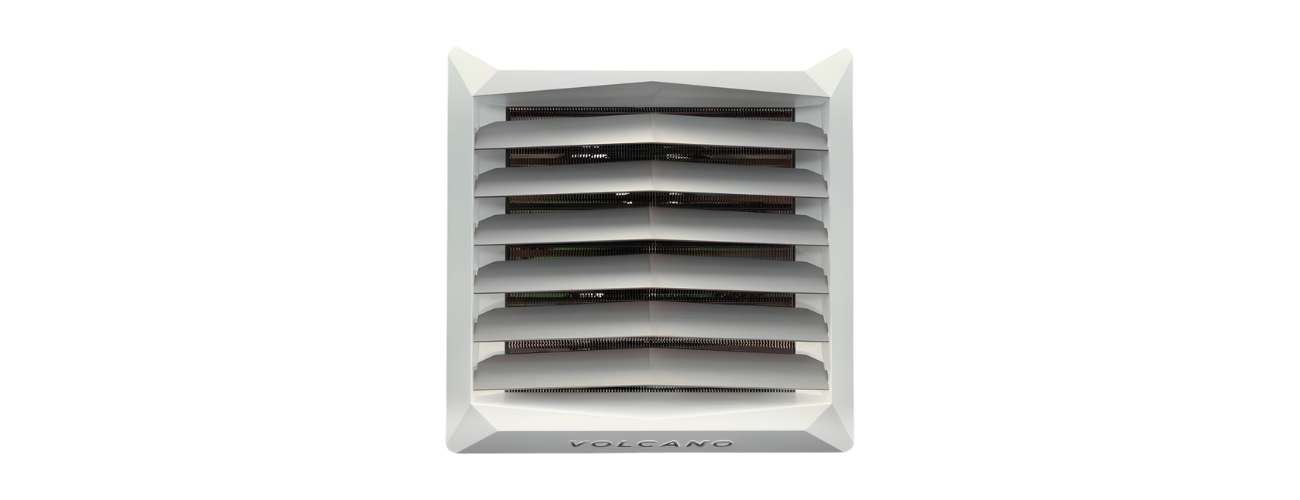 Nagrzewnica wodna Volcano VR MINI AC 27 kW VTS 1‑4‑0101‑0625 — 3‑rzędowy wymiennik, 2000 m³/h, do pomp ciepła
