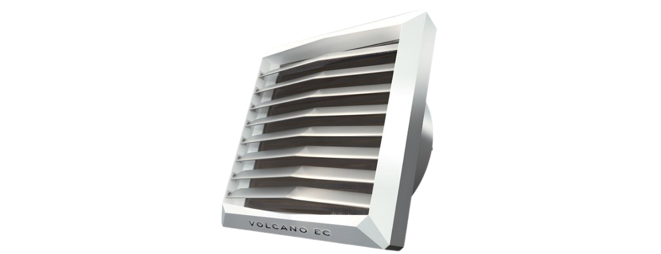 Nagrzewnica wodna Volcano VR2 EC 50 kW VTS 1‑4‑0101‑0443 — dwurzędowy wymiennik, silnik EC, do 4850 m3/h