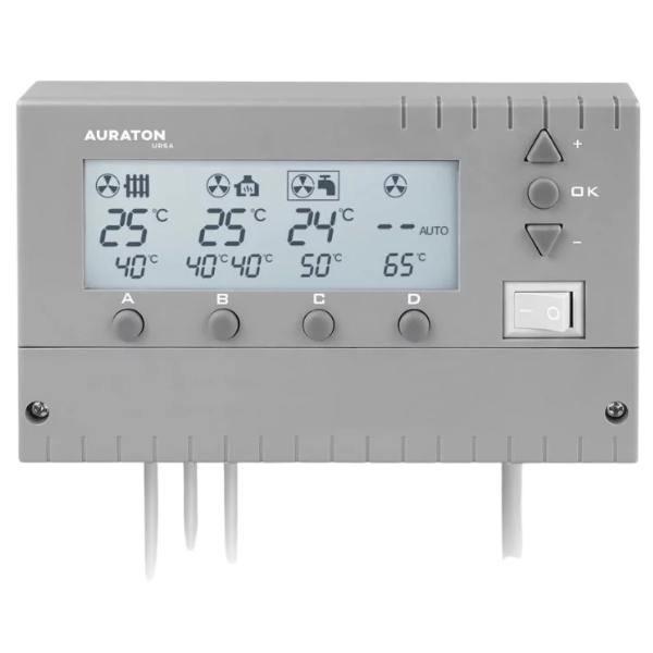 AURATON Ursa – praca w układzie C.O. i C.W.U., priorytet zasobnika i histereza 2–10 °C
