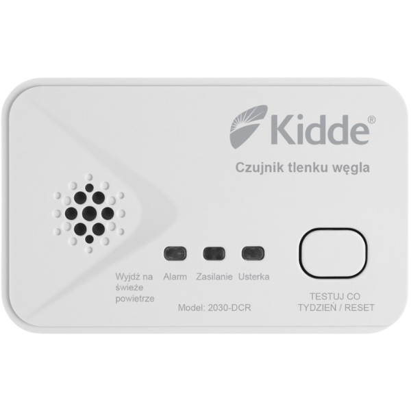 KIDDE 2030‑DCR – sygnalizacja LED i alarm 85 dB, przycisk Test/Reset