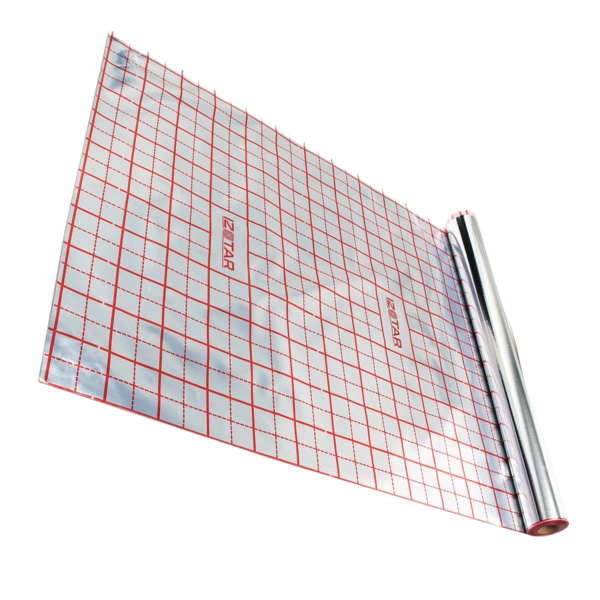 Nadruk siatki co 5 cm na folii do ogrzewania podłogowego KOTAR IZOTAR