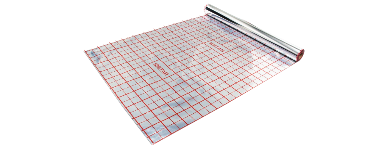 Folia do ogrzewania podłogowego IZOTAR KOTAR 50 mb × 1,02 m, nadruk siatki co 5 cm