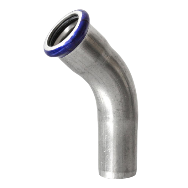 Montaż w technologii press – kolano 108 mm 45°