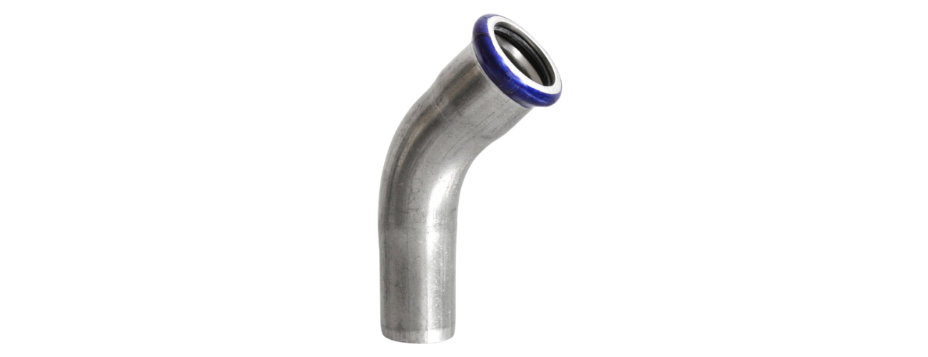 Kolano nyplowe zaprasowywane 108 mm 45° VESBO INOX STEEL IZ1K45-108