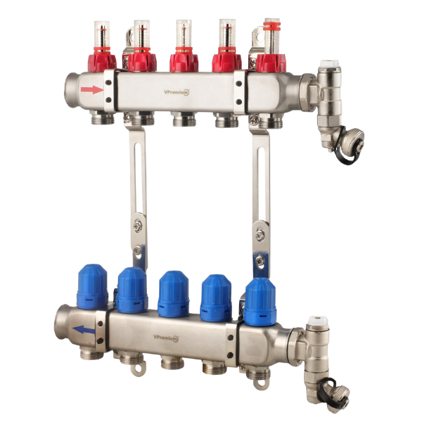 Rotametry – odczyt i ręczna regulacja przepływu w dwóch pętlach