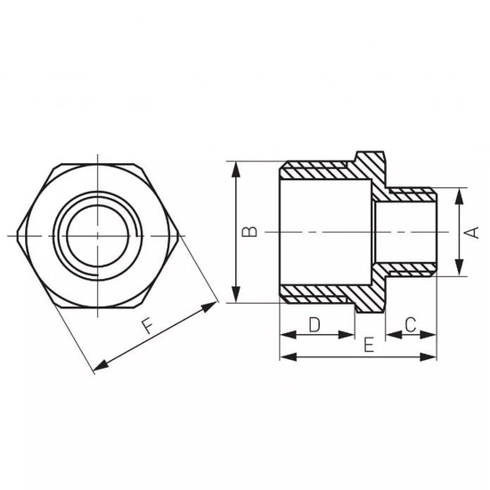 Nypel redukcyjny mosiężny 1 1/2" x 1 1/4" Ferro R023301052