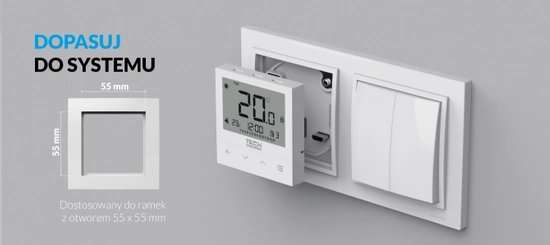 Regulator pokojowy przewodowy dwustanowy do systemów ramkowych F-4z v1 biały Tech WG.11.0577