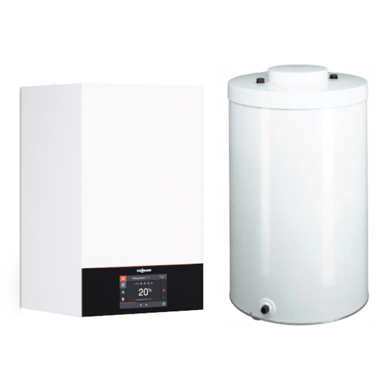 Pakiet kocioł gazowy kondensacyjny jednofunkcyjny Viessmann Vitodens 200-W 11kW B2HH + zasobnik Vitocell 200-V 140l INOX Z030854