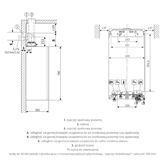Kocioł gazowy kondensacyjny jednofunkcyjny Condens GC5700iW 35 kW Bosch 7736902418