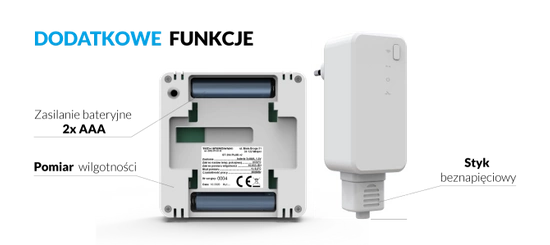 Regulator pokojowy bezprzewodowy dwustanowy T-2.2 czarny Tech WG.11.0583