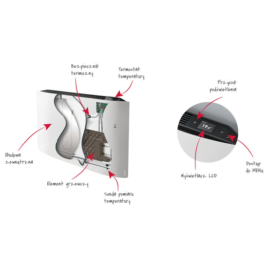 Grzejnik elektryczny radiator ciepła DIVALI VERTICAL Biały 1500 W Atlantic 507617