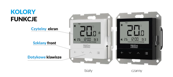 Regulator pokojowy przewodowy dwustanowy do systemów ramkowych F-4z v1 biały Tech WG.11.0577