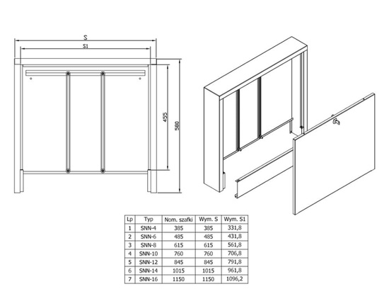 Szafka do rozdzielacza, natynkowa SNN-4 NANOPANEL/KAN-THERM 110004