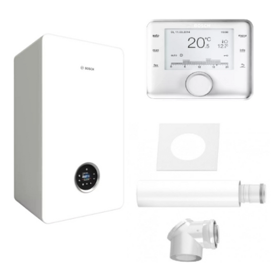 Pakiet Bosch kocioł gazowy kondensacyjny dwufunkcyjny Condens GC5700i 30/35 C 30 kW + regulator CW400 + SPS do szachtu 8734100878