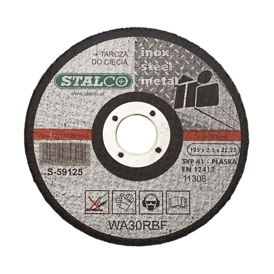 Tarcza do cięcia metalu płaska 125 x 1,0mm STALCO Premium S-59025