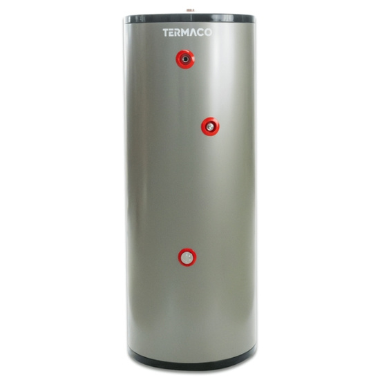 Zasobnik c.w.u. ze stali nierdzewnej SSWT INOX 300 L z podwójną wężownicą (4 m2 + 2 m2) TERMACO SSWT-300-W2