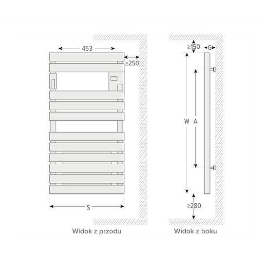 Suszarka łazienkowa grzejnik elektryczny ADELIS Morski Zielony 500 W Atlantic 862574