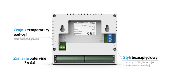 Regulator pokojowy przewodowy dwustanowy ST-292 v3 czarny Tech WG.11.0436