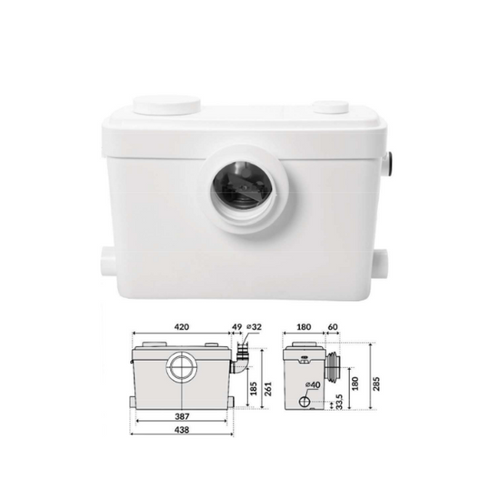 Łazienkowa przepompownia ścieków rozdrabniacz SANIBO 5 IBO 1262