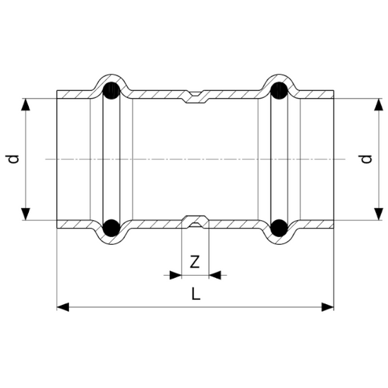 Mufa miedziana Profipress 28 mm z SC-Contur WODA Viega 292676
