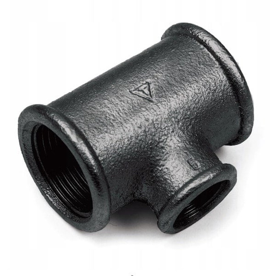 Trójnik redukcyjny czarny 1" x 1/2" Gebo 130-25S