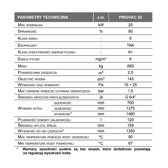 Kocioł komorowy na zgazowanie drewna PIROVAC 25 kW Tekla KB-700371