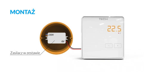 Regulator pokojowy bezprzewodowy Tech R-8z biały Tech WG.11.0303