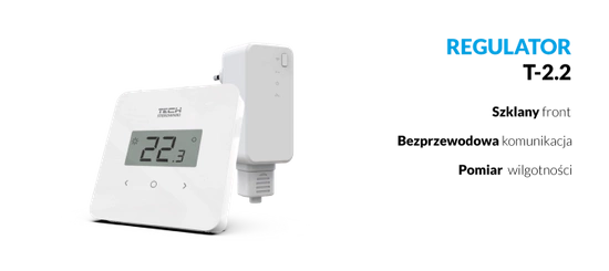 Regulator pokojowy bezprzewodowy dwustanowy T-2.2 czarny Tech WG.11.0583