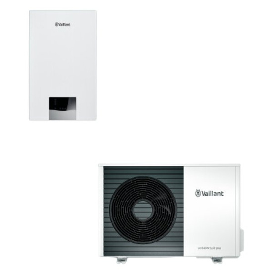 Pakiet Vaillant pompa ciepła aroTHERM Split plus VWL 75/8,2 AS R32 230 V 7 kW + moduł ścienny VWL 77/8,2 IS S1 + stopy amortyzacyjne (4 szt.) 8000035855