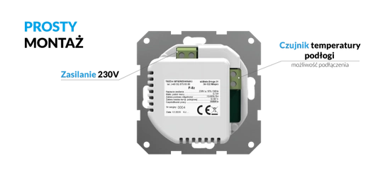 Regulator pokojowy bezprzewodowy do ramki F-8z czarny Tech WG.11.0641