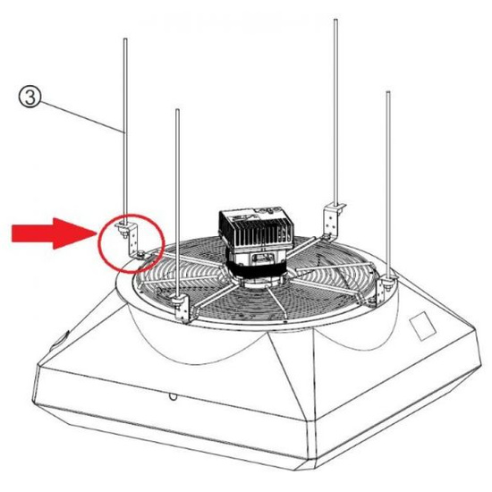Zestaw 4 uchwytów do montażu podstropowego dla nagrzewnic Volcano VTS 1-2-2701-0381