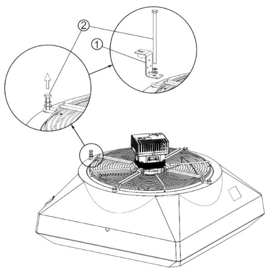 Zestaw 4 uchwytów do montażu podstropowego dla nagrzewnic Volcano VTS 1-2-2701-0381