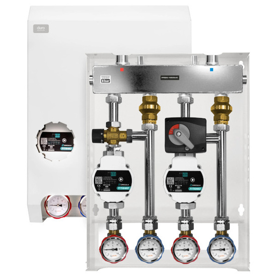 Grupa pompowa 2 sekcje 2x pompa Circula 25/60-130 + 1x zawór termostatyczny + 1x siłownik Duro System D/S-GPT-ZTM-Z3D