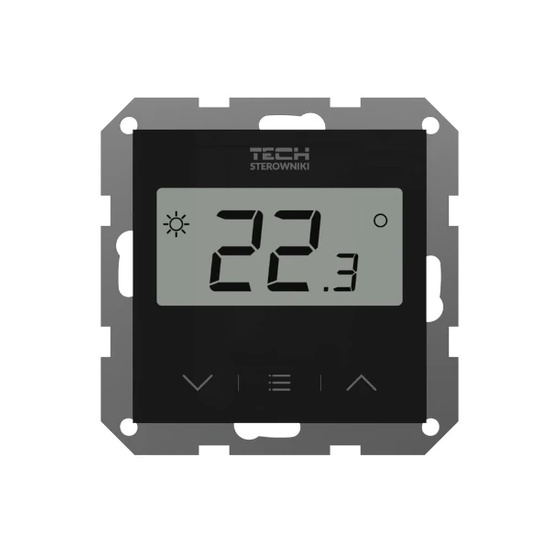 Przewodowy dwustanowy regulator pokojowy F-2z v1 doramkowy czarny Tech WG.11.0607