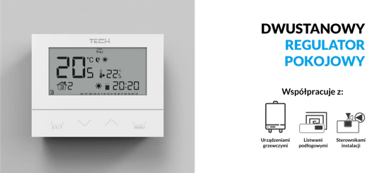 Regulator pokojowy przewodowy dwustanowy ST-292 v3 czarny Tech WG.11.0436