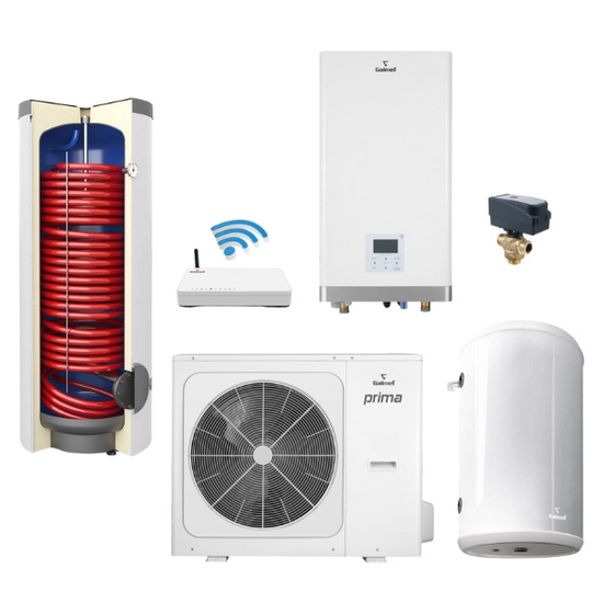 Pakiet Galmet pompa ciepła split Prima S 16GT R32 16 kW + wymiennik Tower Grand SGW(S) 300 L + bufor SG(S) 60 L + zawór 3-drogowy + centrala Smart Home Sinum Line SG-000066S