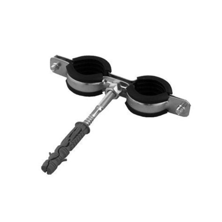 Obejma metalowa z gumą 1/2" podwójna