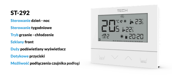 Regulator pokojowy bezprzewodowy ST-292 v2 czarny Tech WG.11.0426