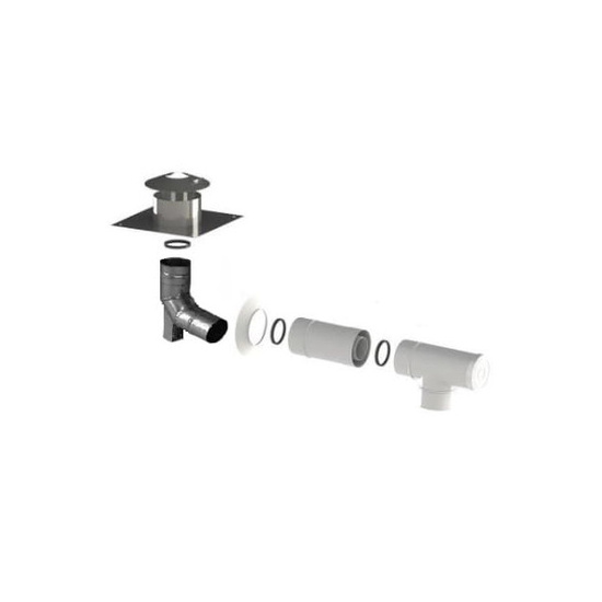 Pakiet Viessmann kocioł gazowy jednofunkcyjny Vitodens 050-W B0HA 25 kW + zasobnik Vitocell 100 L + termostat bezprzewodowy BSOP + zestaw kominowy do szachtu Z028064