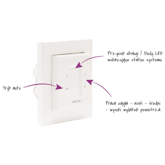 Podtynkowy czujnik kontroli CO2 ze sterowaniem do wentylacji ORCON Atlantic 645866
