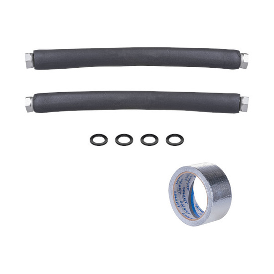 Zestaw 2 sztuk węży 25 mm z nakrętkami 1" z izolacją UV 9 mm 1 m Famas ZFS25-NO1-NO1-A1000
